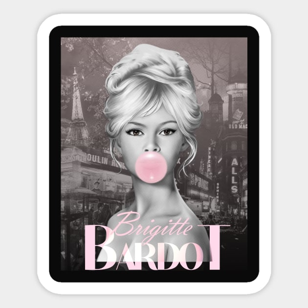 Brigitte Bardot with bubble gum 2022 Sticker by MadToys